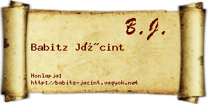 Babitz Jácint névjegykártya